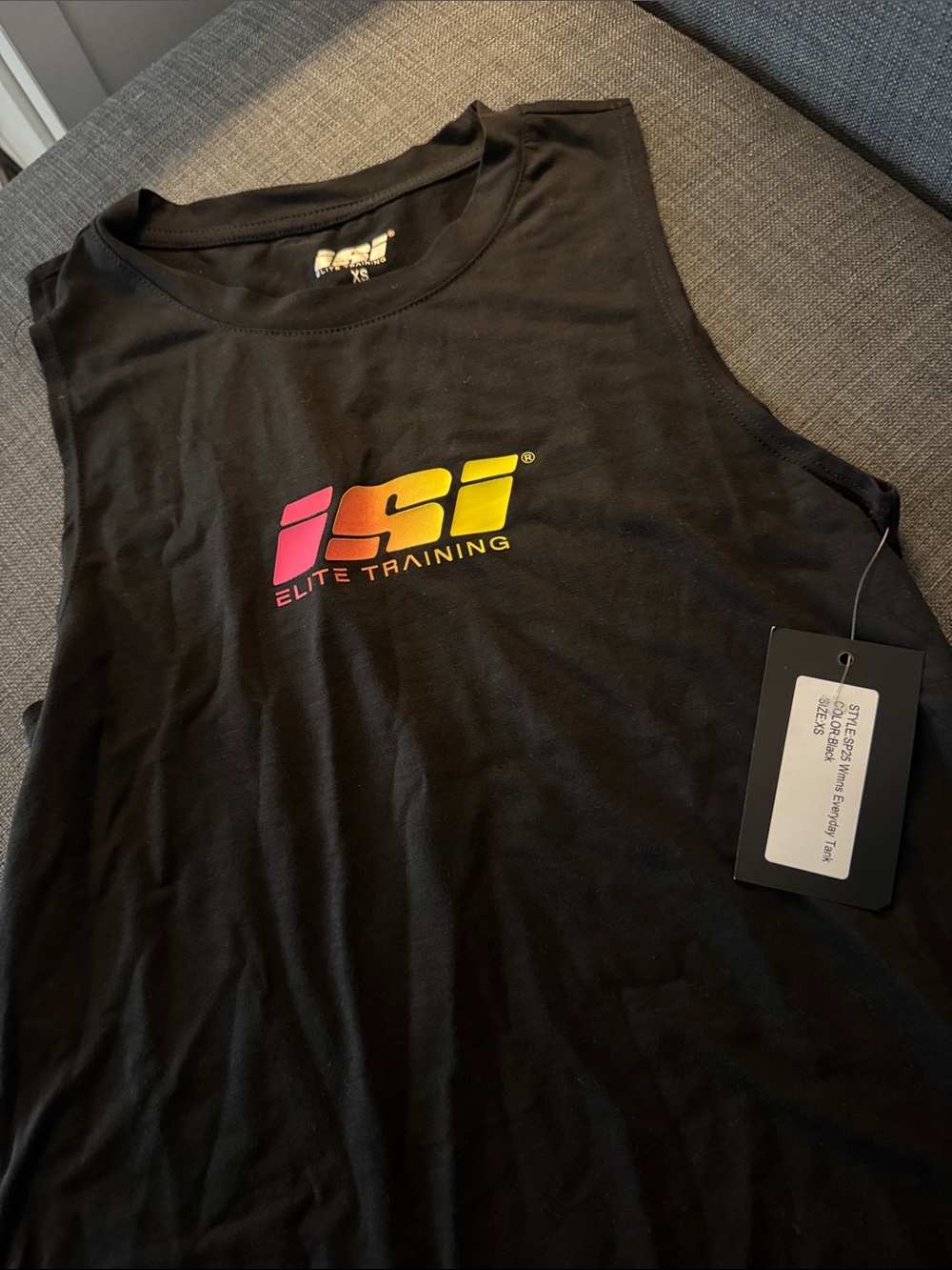 ISI Elite Training Black Muscle Tank with Gradient Logo